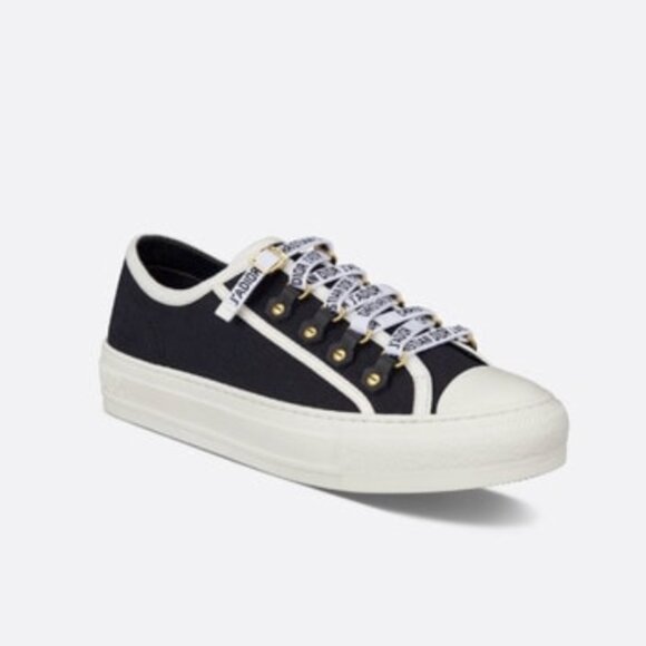 DIOR WALK'N'DIOR SNEAKERS BLACK COTTON CANVAS - Picture 1 of 8
